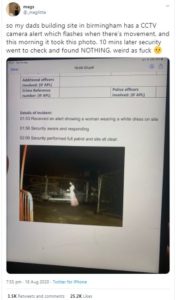 @_meglittle original tweet for ghost found on building site in birmingham